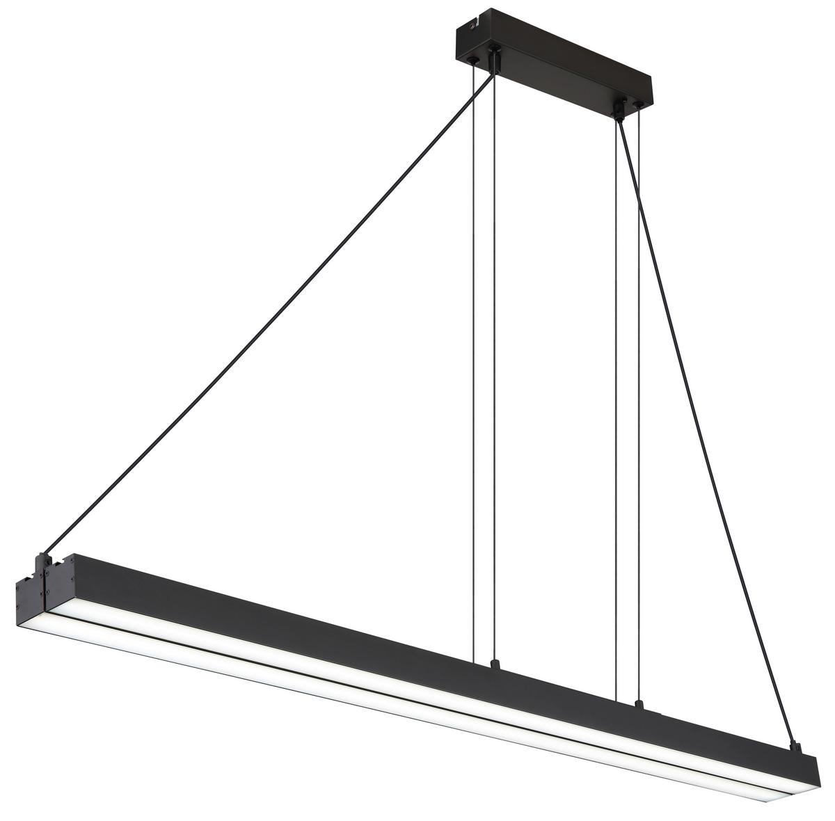 LED-Hängeleuchte 15537 - Opal/Schwarz, Design, Kunststoff/Metall (171/7/120cm) - Globo