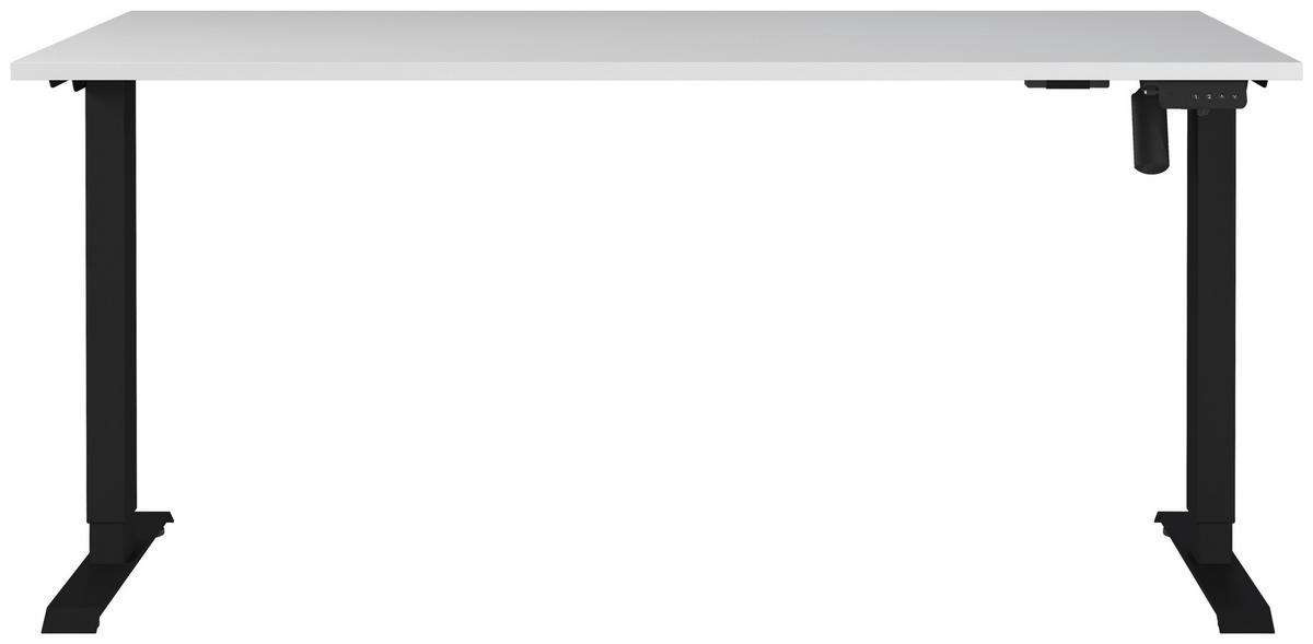 Schreibtisch Profi Schwarz/Grau L: 160cm - Schwarz/Grau, MODERN, Holzwerkstoff/Metall (160/80/71-119cm) - Germania