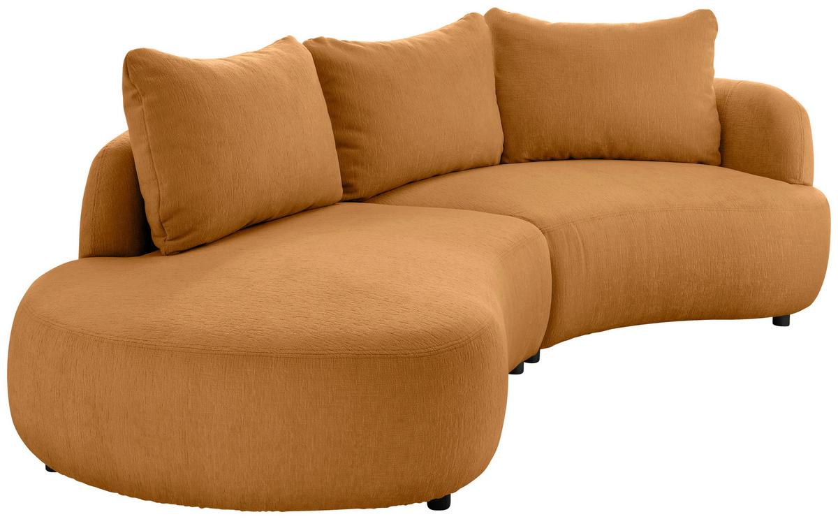 Ecksofa Goldfarben S: 250x139 cm - Goldfarben/Schwarz, MODERN, Textil (250/139cm) - Livetastic