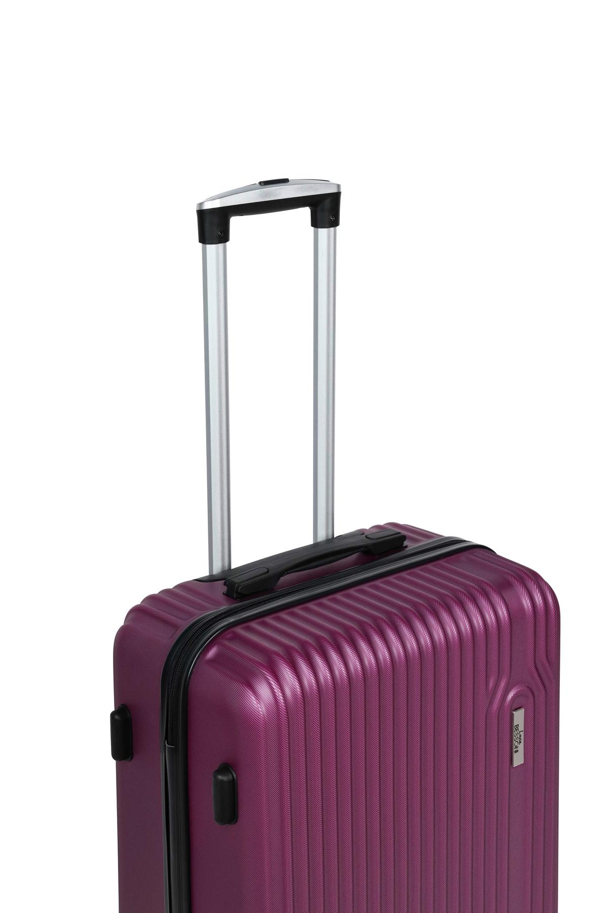 Reisekoffer Palermo 4 Rollen Hartschale, Größe M - Lila, Design, Kunststoff/Textil (43/26/65cm) - Luca Bessoni