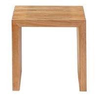 HOCKER RIB - Teakfarben, KONVENTIONELL, Holz (45/43/35cm) - MID.YOU