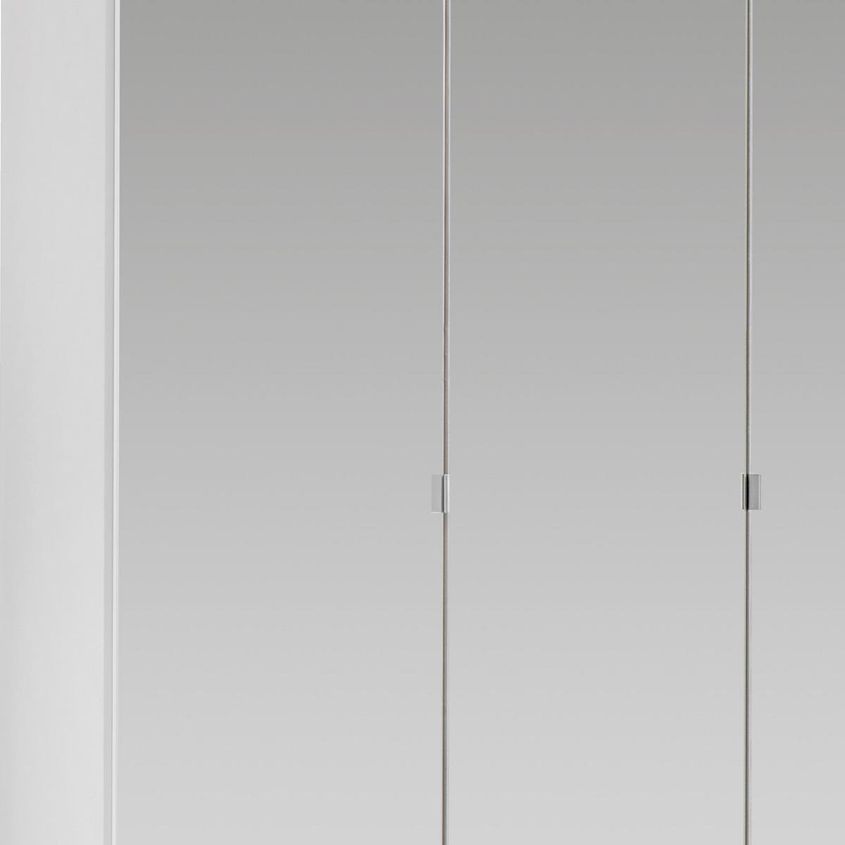 Drehtürenschrank Mit Spiegel 135cm Imago, Weiß Dekor - Weiß, KONVENTIONELL, Glas/Holzwerkstoff (135/199/58cm) - MID.YOU