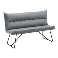 Lavica ze sametu Bono šedá - šedá/černá, Moderní, kov/dřevo (140/92/63cm) - Bessagi Home