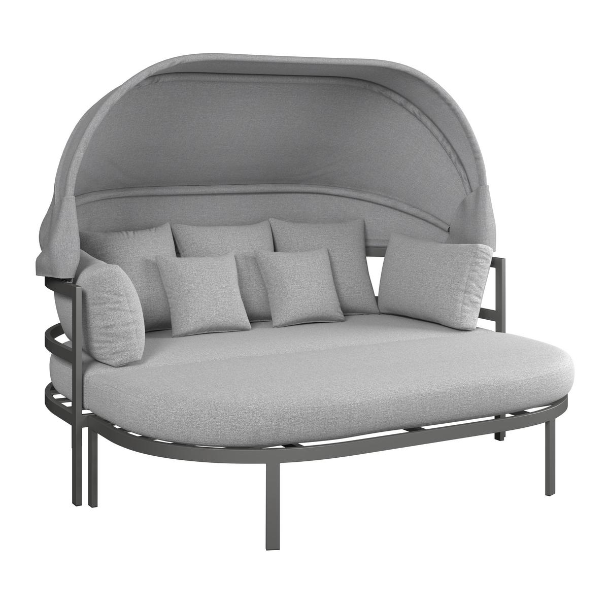 Sonneninsel Zadar - Dunkelgrau, MODERN, Textil/Metall (178/152/90cm) - Beldano