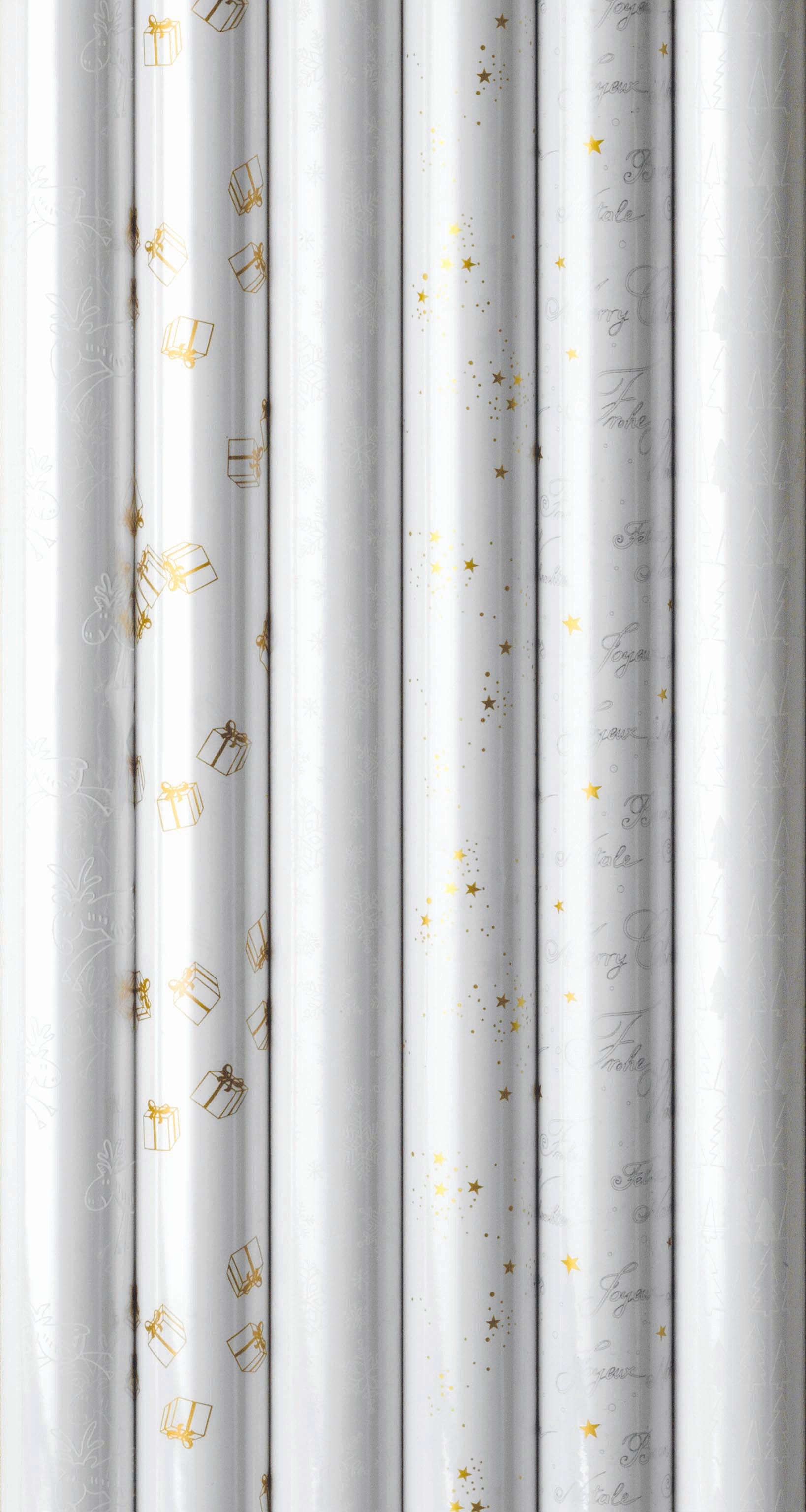 Csomagolópapír X-Mas - aranyszínű/áttetsző, Basics (70/250cm)