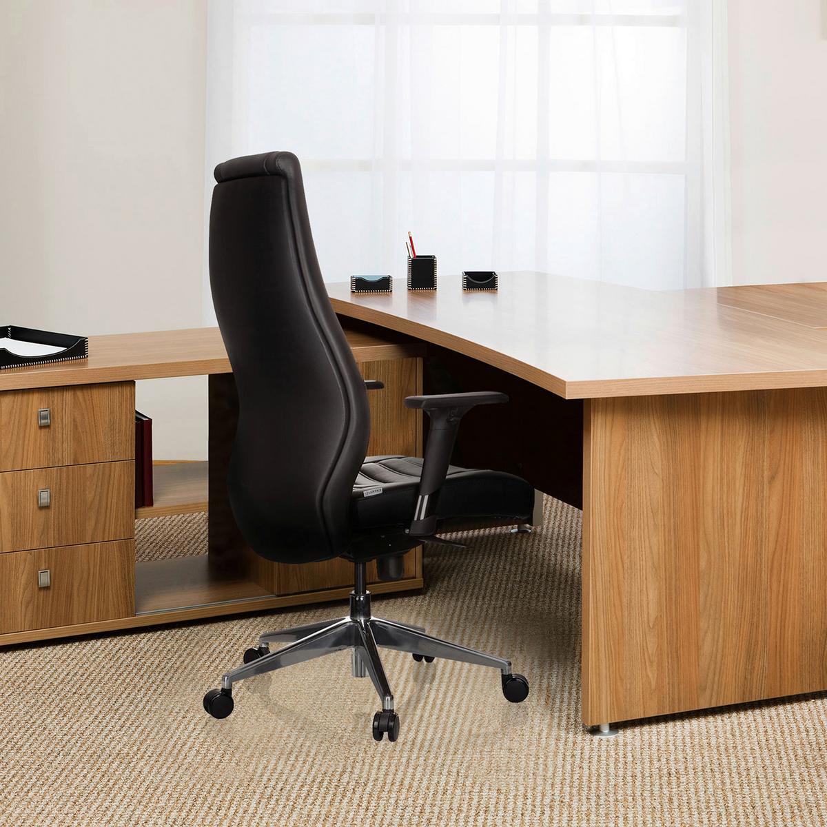 Chefsessel Vitoro Schwarz Bis 150 Kg - Silberfarben/Schwarz, Basics, Kunststoff/Textil (65/133/65cm) - MID.YOU