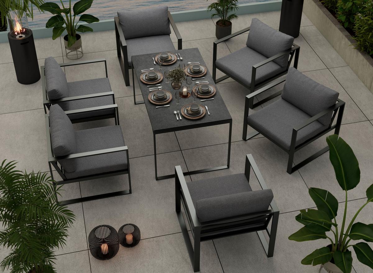 Loungesessel Brest - Anthrazit, MODERN, Textil/Metall (72/63/76cm) - Beldano