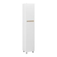 Vysoká skrinka MASSIMO biela/borovica - biela/strieborná, Modern, plast (33/175/30cm) - Bessagi Home