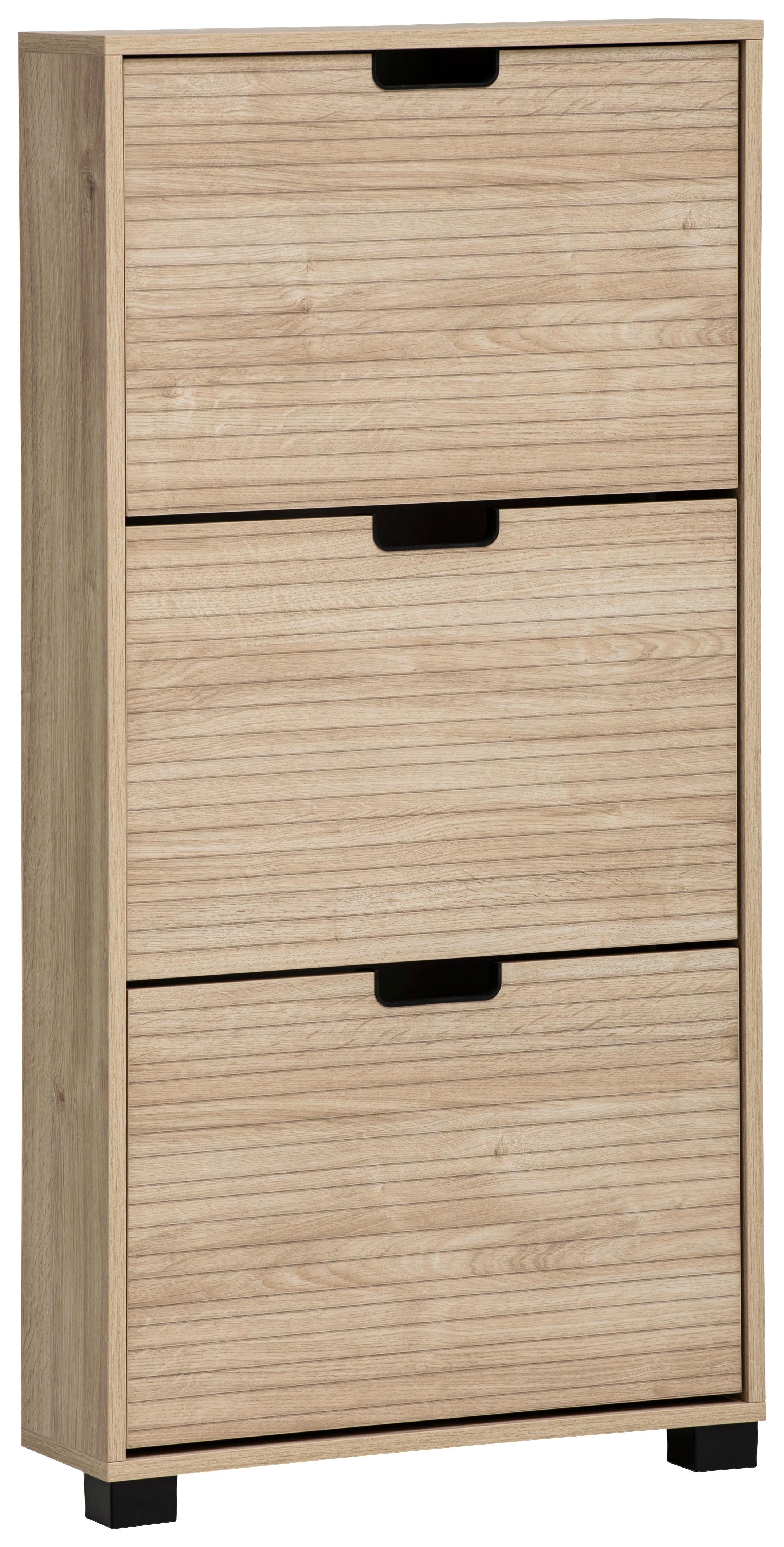 Schuhkipper Emmik, Eiche Artisan B: 59,8 - Schwarz/Eiche Artisan, Design, Holzwerkstoff (59,8/124/19,55cm) - MID.YOU