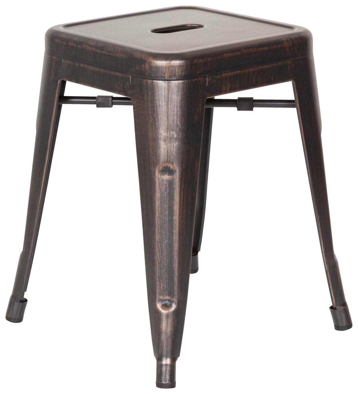 Hocker Vantaggio Stahl Schwarz/golden H: 46 Cm - Goldfarben/Schwarz, Basics, Metall (39/46/39cm) - MID.YOU
