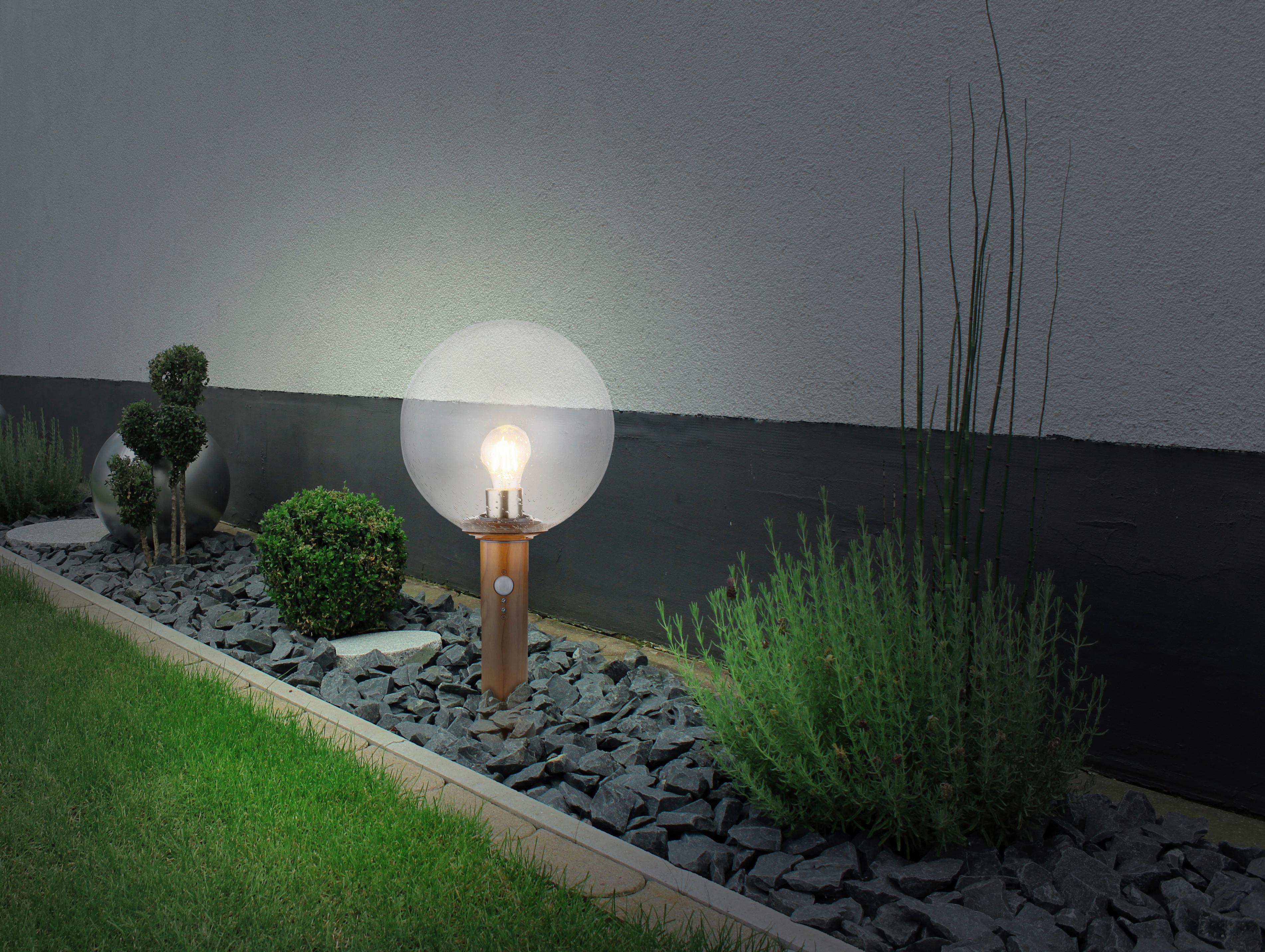 Außenleuchte Ossy 15 Watt Glas - Klar/Naturfarben, Basics, Glas/Metall (25/50cm) - Globo