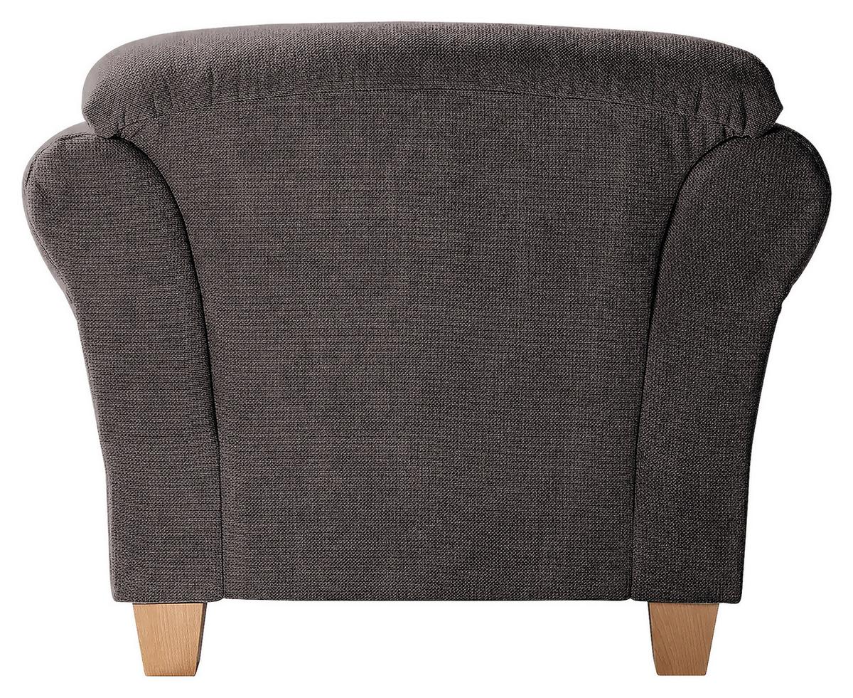 Sessel Gotland dunkelbraun Rücken echt, 101x84x89 cm - Dunkelbraun/Naturfarben, KONVENTIONELL, Textil (101/84/89cm) - Sit & More