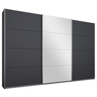 Schwebetürenschrank mit Spiegel B: 271 cm Miami, Grau Metallic - Grau, MODERN, Holzwerkstoff (271/210/62cm) - Luca Bessoni