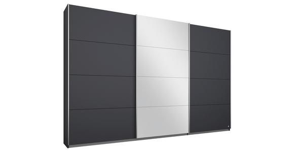 Schwebetürenschrank mit Spiegel B: 271 cm Miami, Grau Metallic - Grau, MODERN, Holzwerkstoff (271/210/62cm) - Luca Bessoni