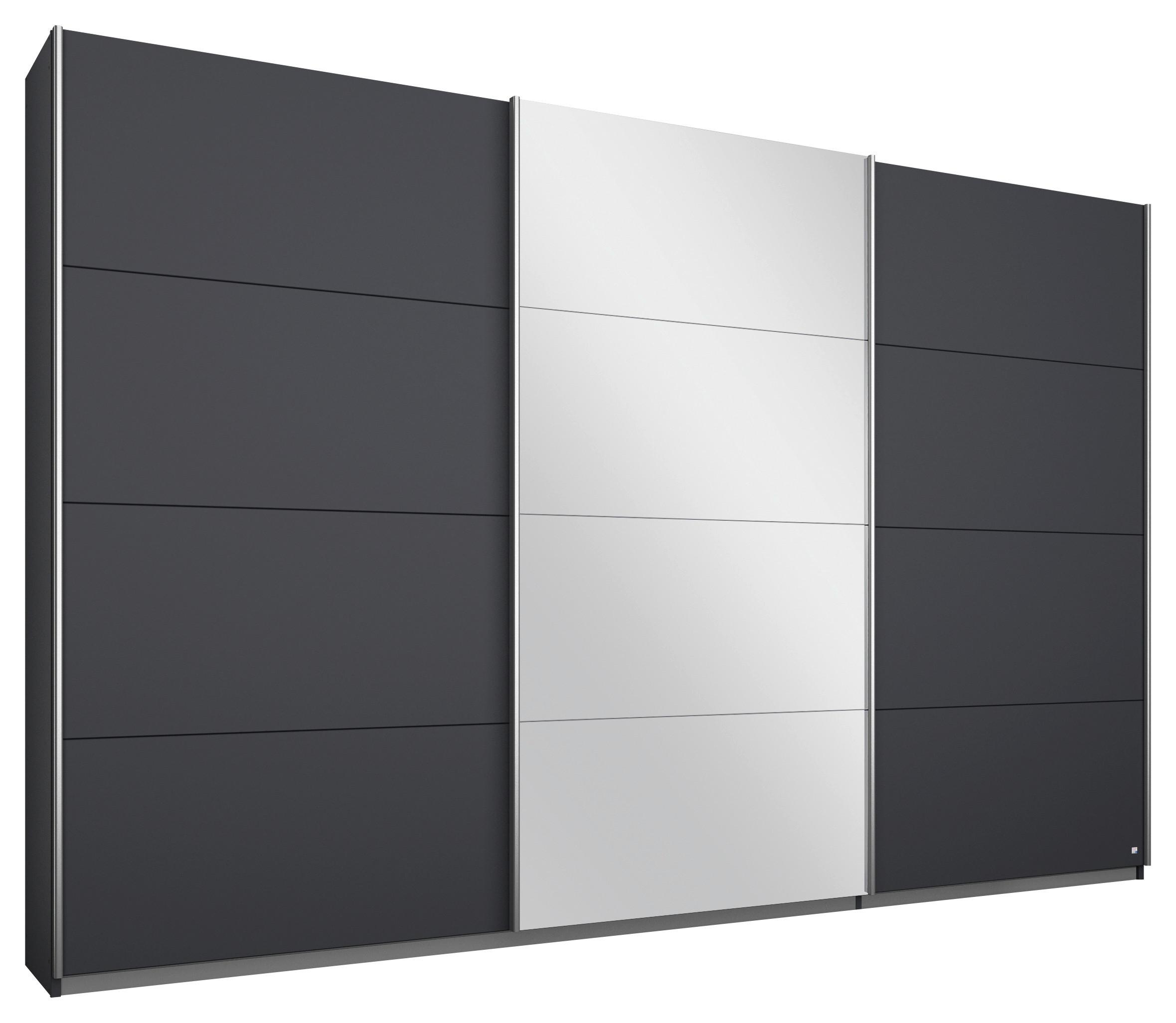 Schwebetürenschrank mit Spiegel B: 271 cm Miami, Grau Metallic