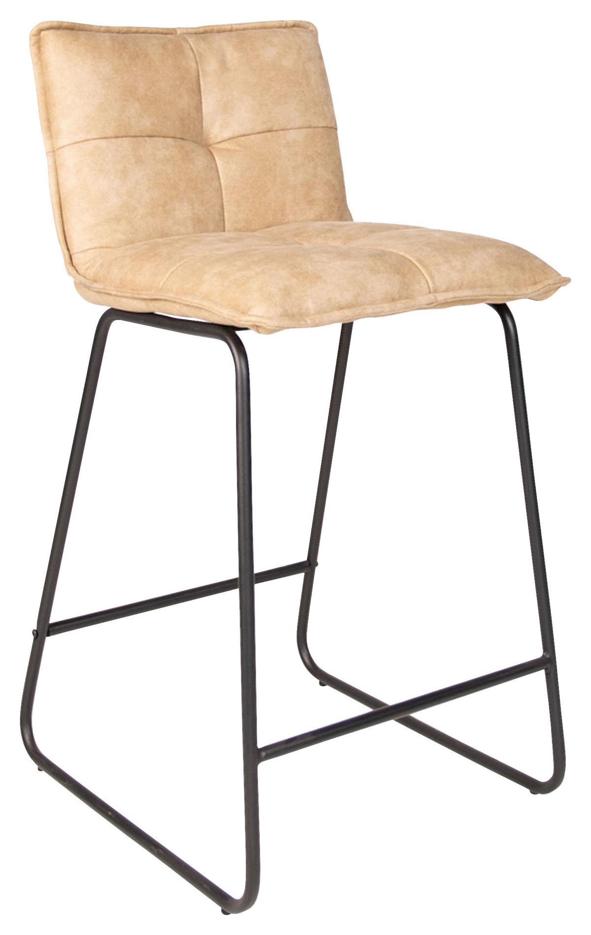 Barhocker-set Jeremy - Beige/Schwarz, KONVENTIONELL, Textil/Metall (44/87/50cm) - MID.YOU