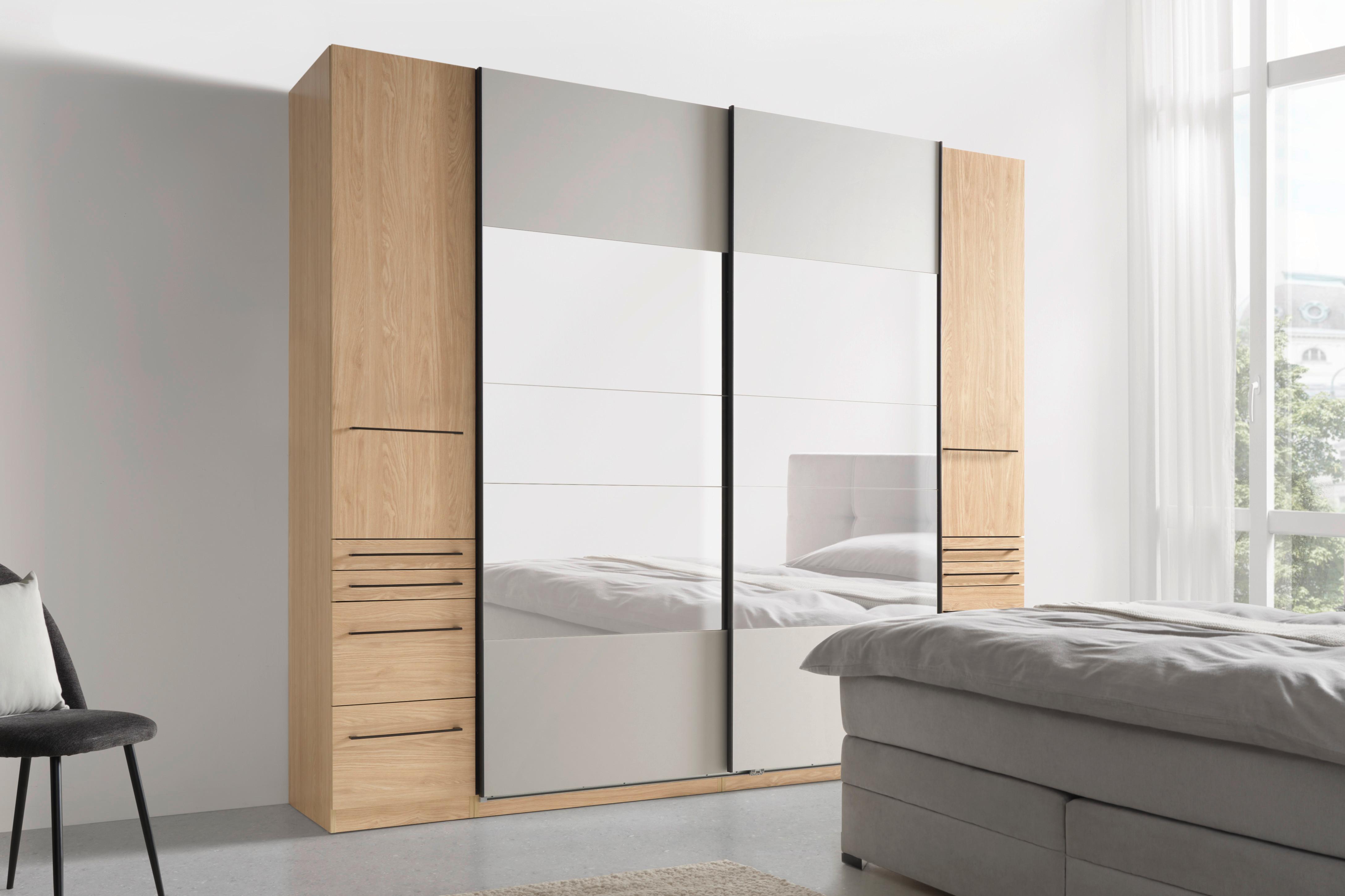 Schwebetürenschrank + Spiegel B: 274cm Ondega Eiche Dekor - Klar/Eichefarben, KONVENTIONELL, Holzwerkstoff (274/242,2/61cm) - Ondega