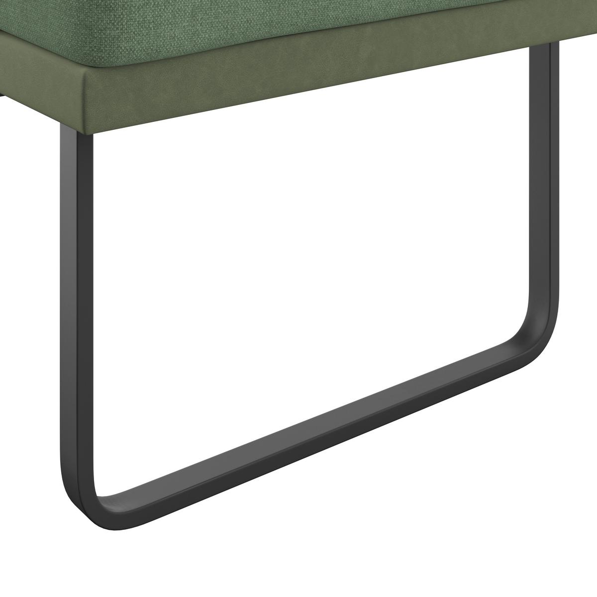 Eckbank Kian Webstoff Grün,  S:164x233 cm - Schwarz/Grün, Trend, Textil/Metall (164/233cm)