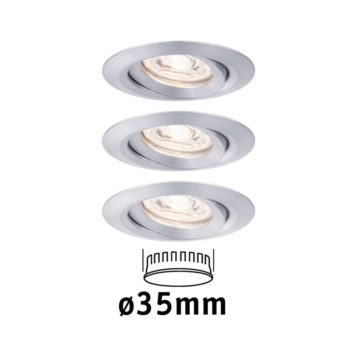 LED-Einbauspot Set 94297 Nova - Alufarben, Design, Metall (6,6cm) - Paulmann