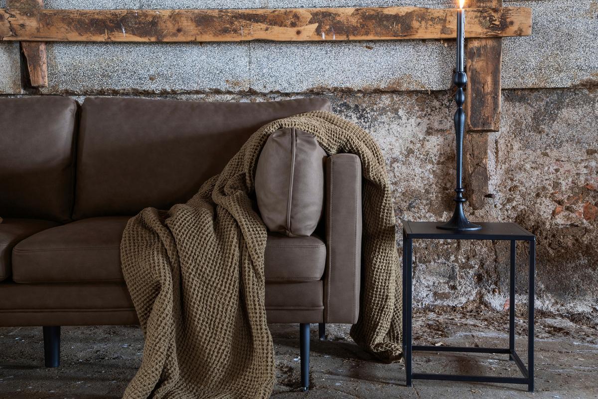 2-sitzer-sofa Boom - Schwarz/Braun, Design, Textil/Metall (203/84/90cm) - Livetastic
