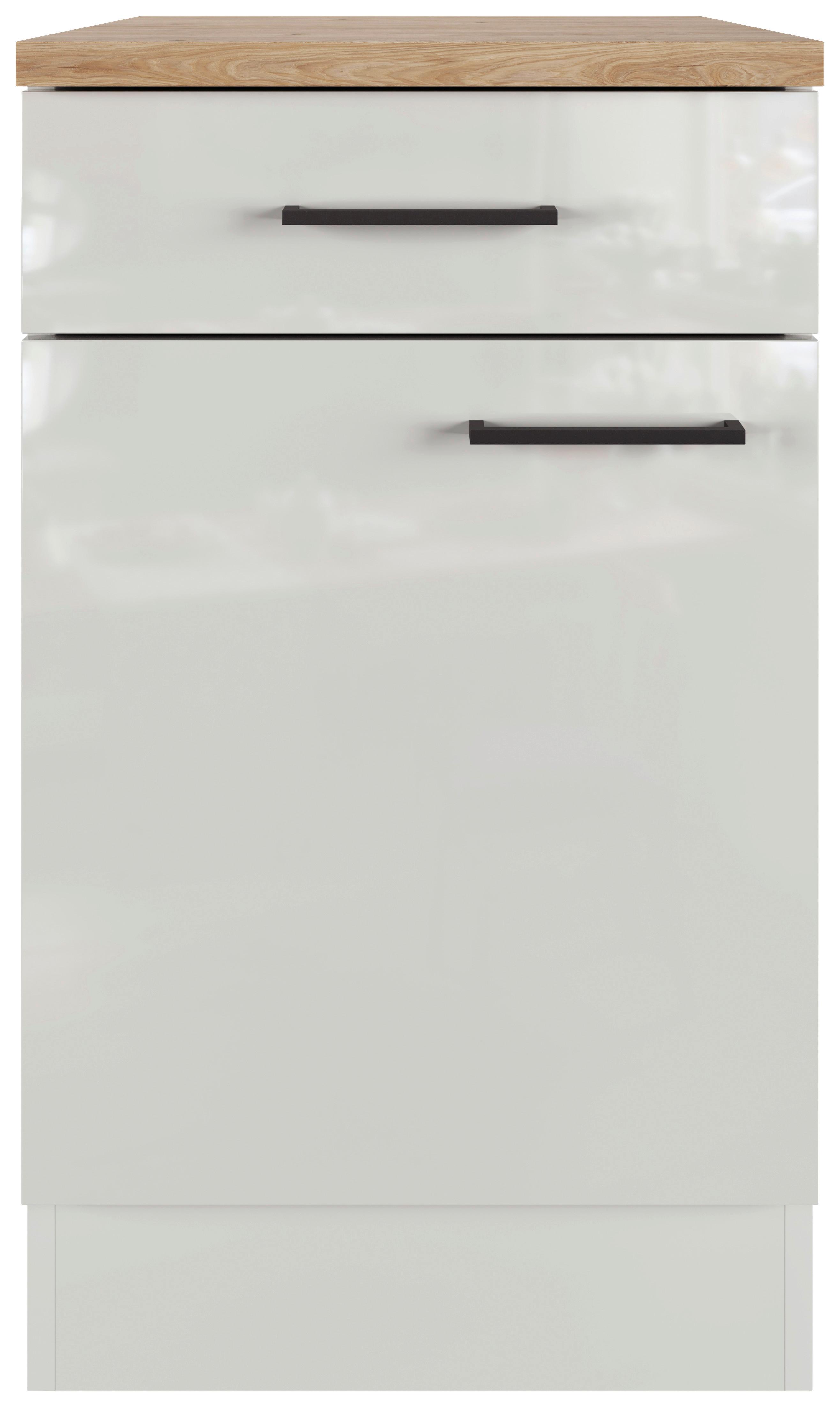 Kuchyňská spodní skříňka LEVI - šedá/černá, Moderní, kov/kompozitní dřevo (50/86/60cm) - FlexWell