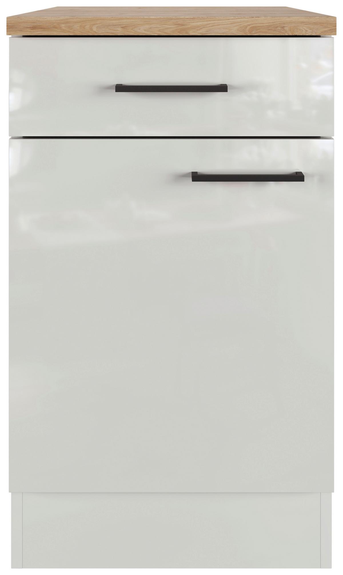 Kuchyňská spodní skříňka LEVI - šedá/černá, Moderní, kov/kompozitní dřevo (50/86/60cm) - FlexWell