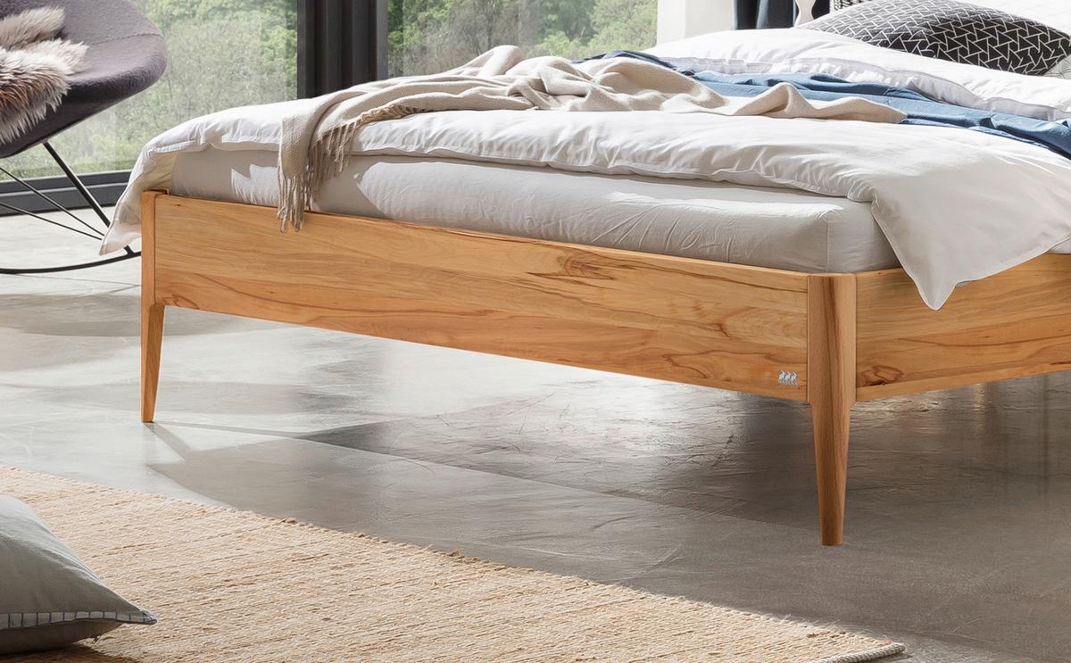 Bett Fanano Buchefarben 140x200 Cm - Buchefarben/Hellgrau, KONVENTIONELL, Holz/Textil (140/200cm) - Hasena