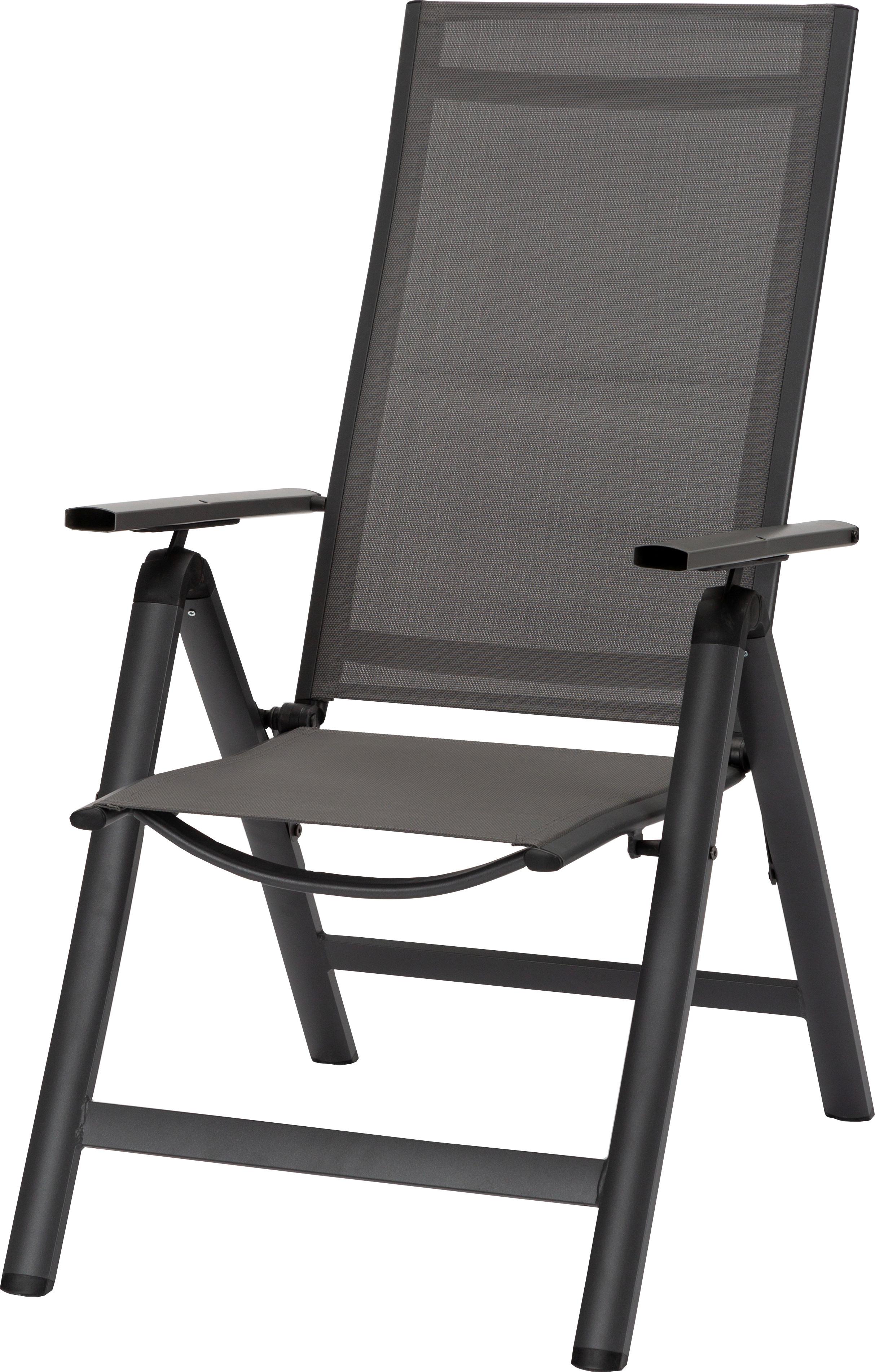 Gartensessel Klappbar Acamp Spring Metall/Textil - Anthrazit/Schwarz, Basics, Textil/Metall (59/110/70cm) - Acamp