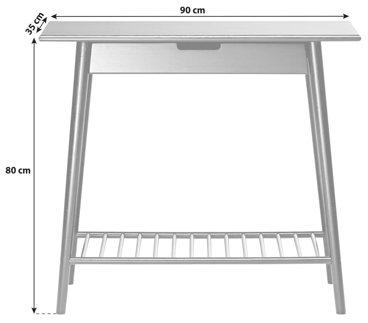 Konsolentisch Noble 2165020, B: 35 cm - Schwarz, ROMANTIK / LANDHAUS, Holz (90/35/80cm) - MID.YOU