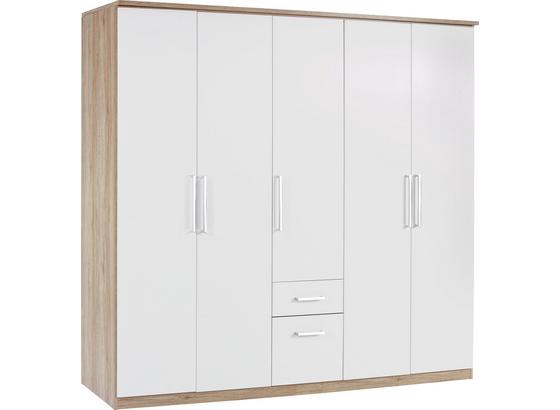 Drehtürenschrank mit Schubladen 226cm Wien, Weiß/ Eiche Dekor - Eichefarben/Weiß, KONVENTIONELL, Holzwerkstoff (226/212/54cm) Drehtürenschrank mit Schubladen 226cm Wien, Weiß/ Eiche Dekor - Eichefarben/Weiß, KONVENTIONELL, Holzwerkstoff (226/212/54cm)