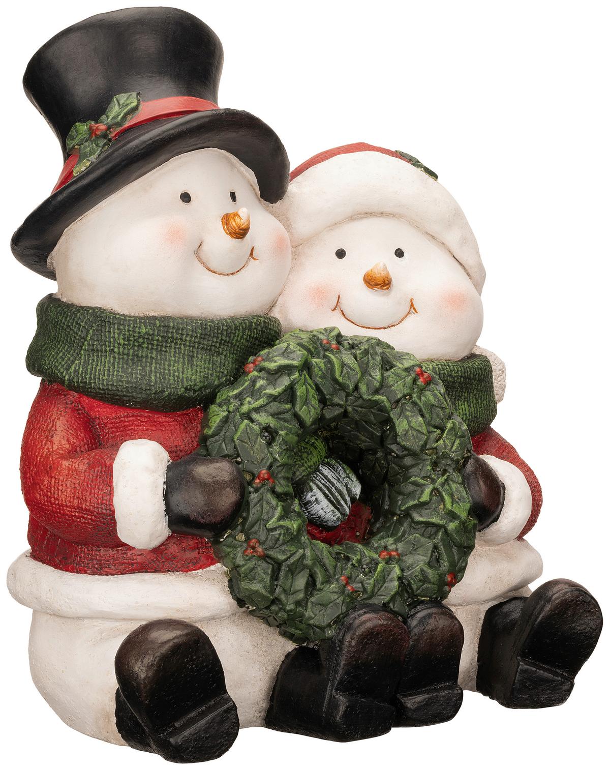 Dekor Hóember Gerald - fekete/piros, Konventionell, kő (26,5/18/31,5cm) - Luca Bessoni