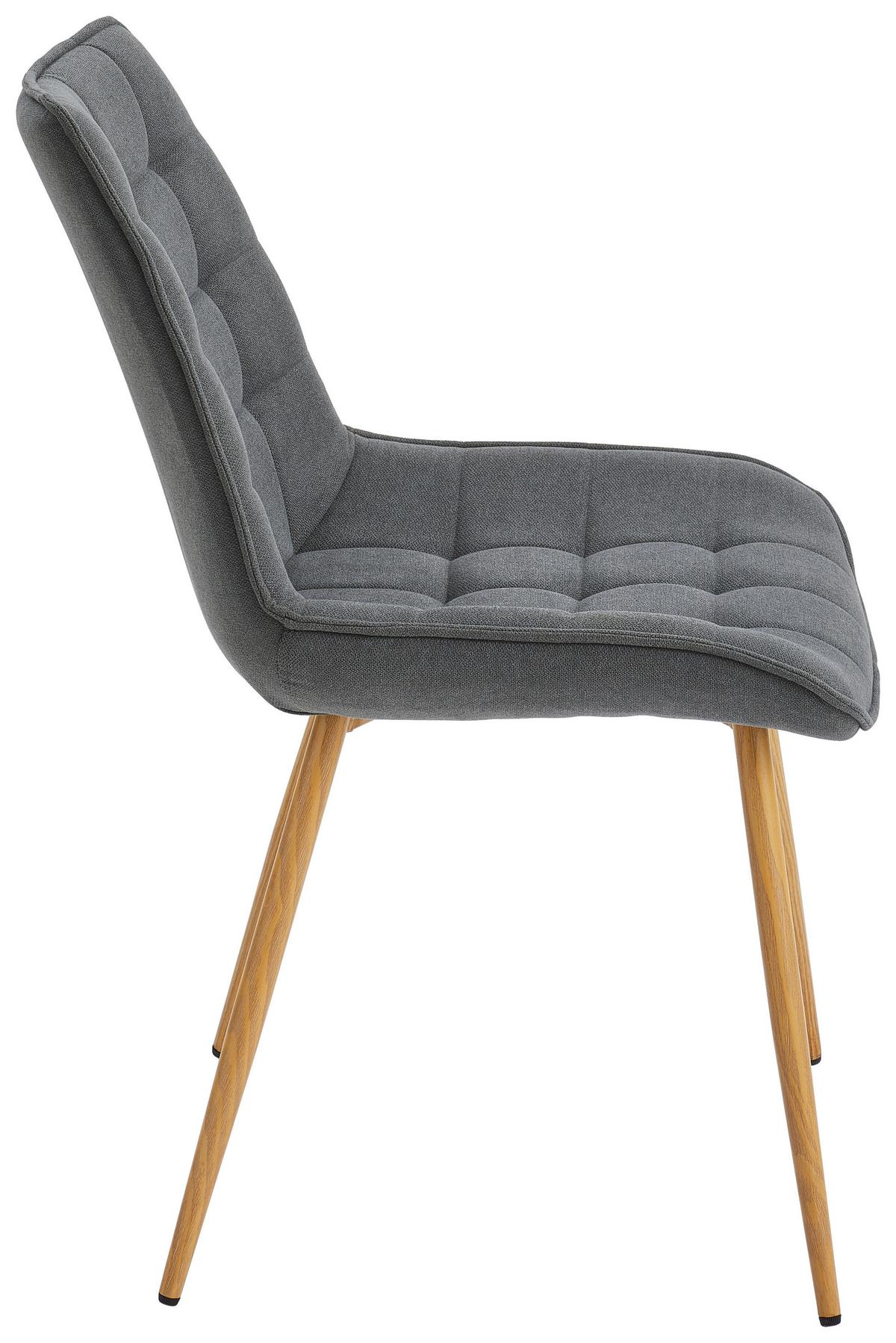 Stuhl Lena Grau/Eichefarben B: 51 cm - Eichefarben/Grau, MODERN, Textil/Metall (51/88/62cm) - Livetastic