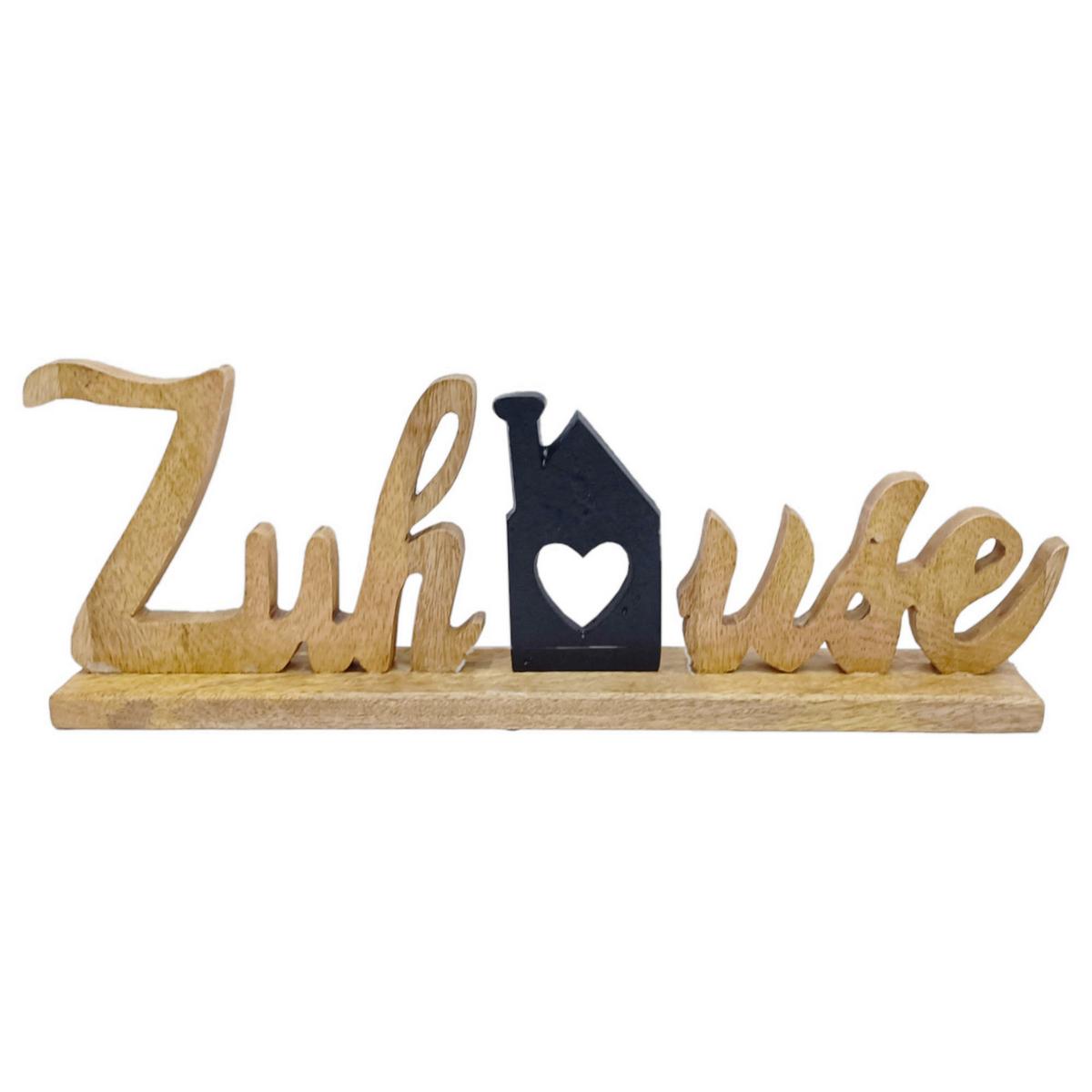 Dekoschriftzug Hans - Schwarz/Naturfarben, MODERN, Holz/Metall (41/6/15cm) - Luca Bessoni