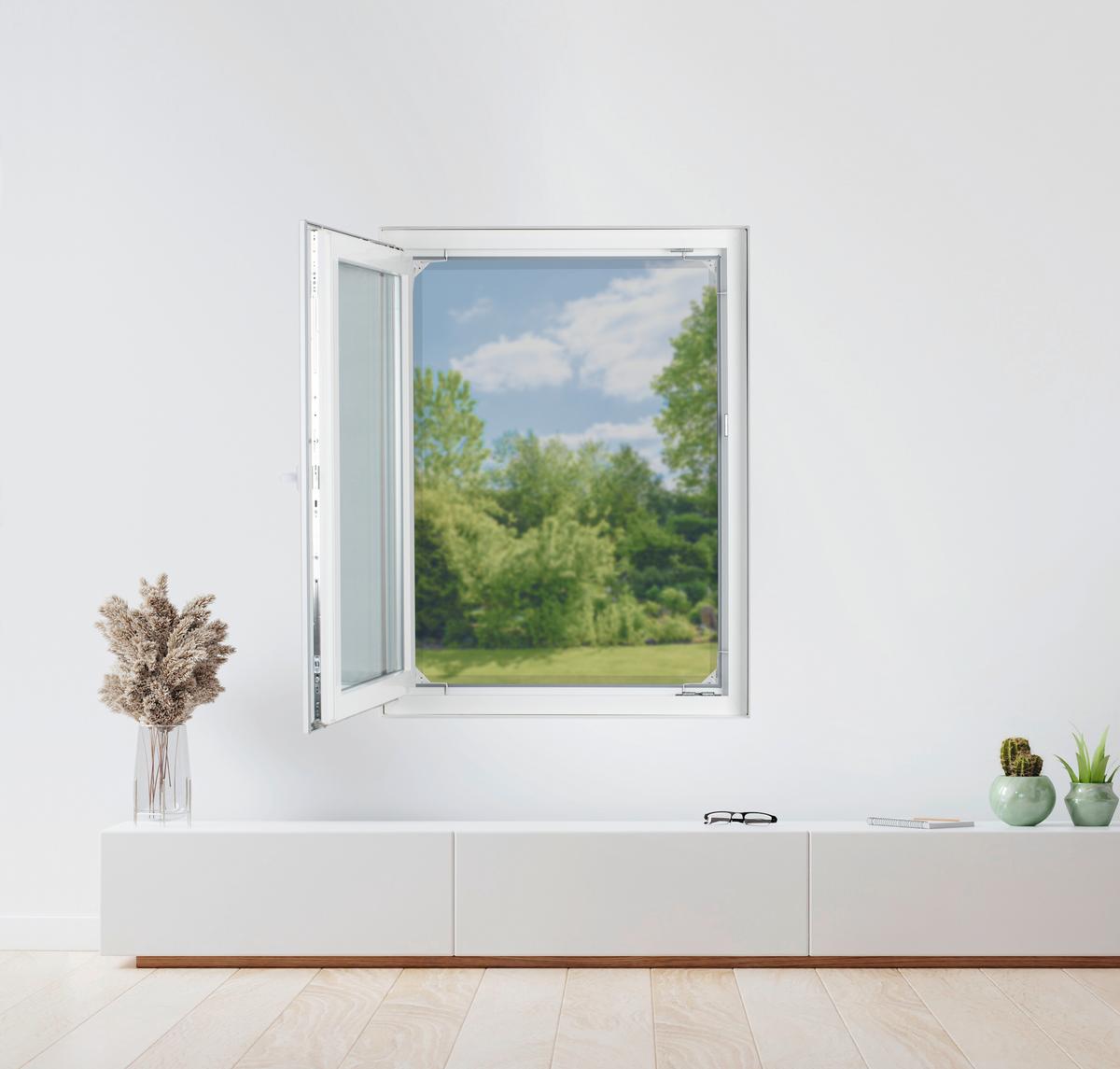 Mückennetz Teleskop Insektenschutzgitter Weiß - bílá, Basics, kov/plast (115/135cm)