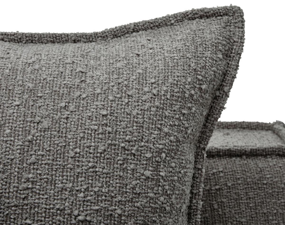 3-Sitzer-Sofa Aurora Grau Bouclé - Schwarz/Grau, Trend, Textil (227/92/105cm) - Livetastic
