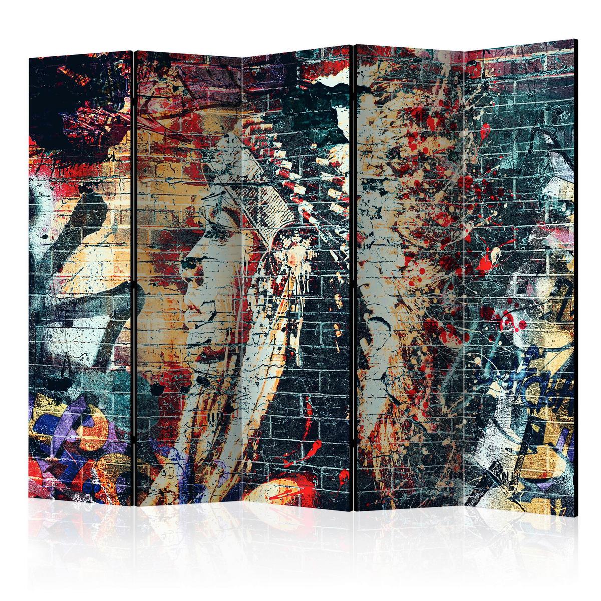 Paravent Multicolor B: 225 cm - Multicolor, Basics, Holz/Textil (225/172/3cm) - artgeist