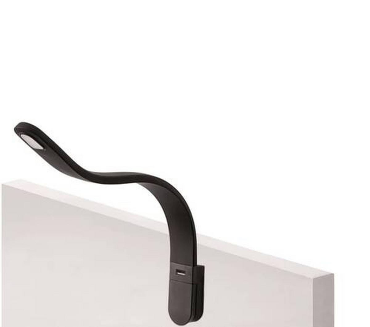 Leselampe Alicante Tageslichtweiß + USB-Anschluss - Schwarz, MODERN, Kunststoff - Luca Bessoni
