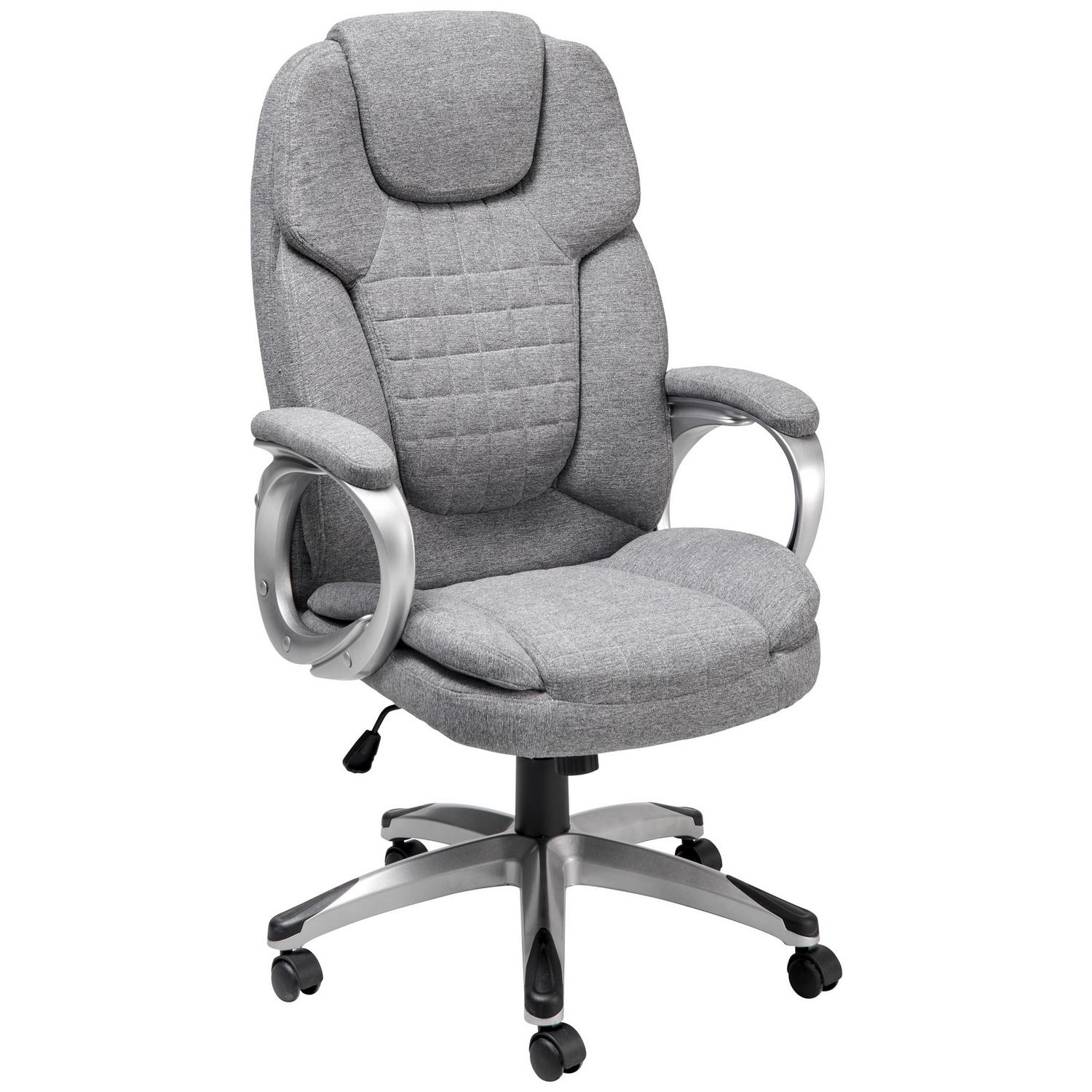 Bürostuhl Orleans mit Armstützen Hellgrau bis 140 kg 61x109-119x71 cm
