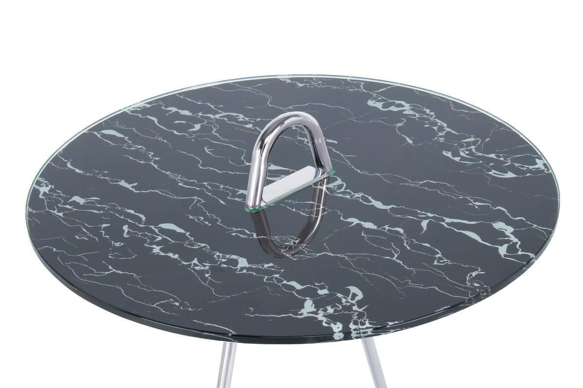 Beistelltisch Pendulum Schwarz/Silberfarben - Silberfarben/Schwarz, Basics, Glas/Metall (46/46/60cm) - Kayoom
