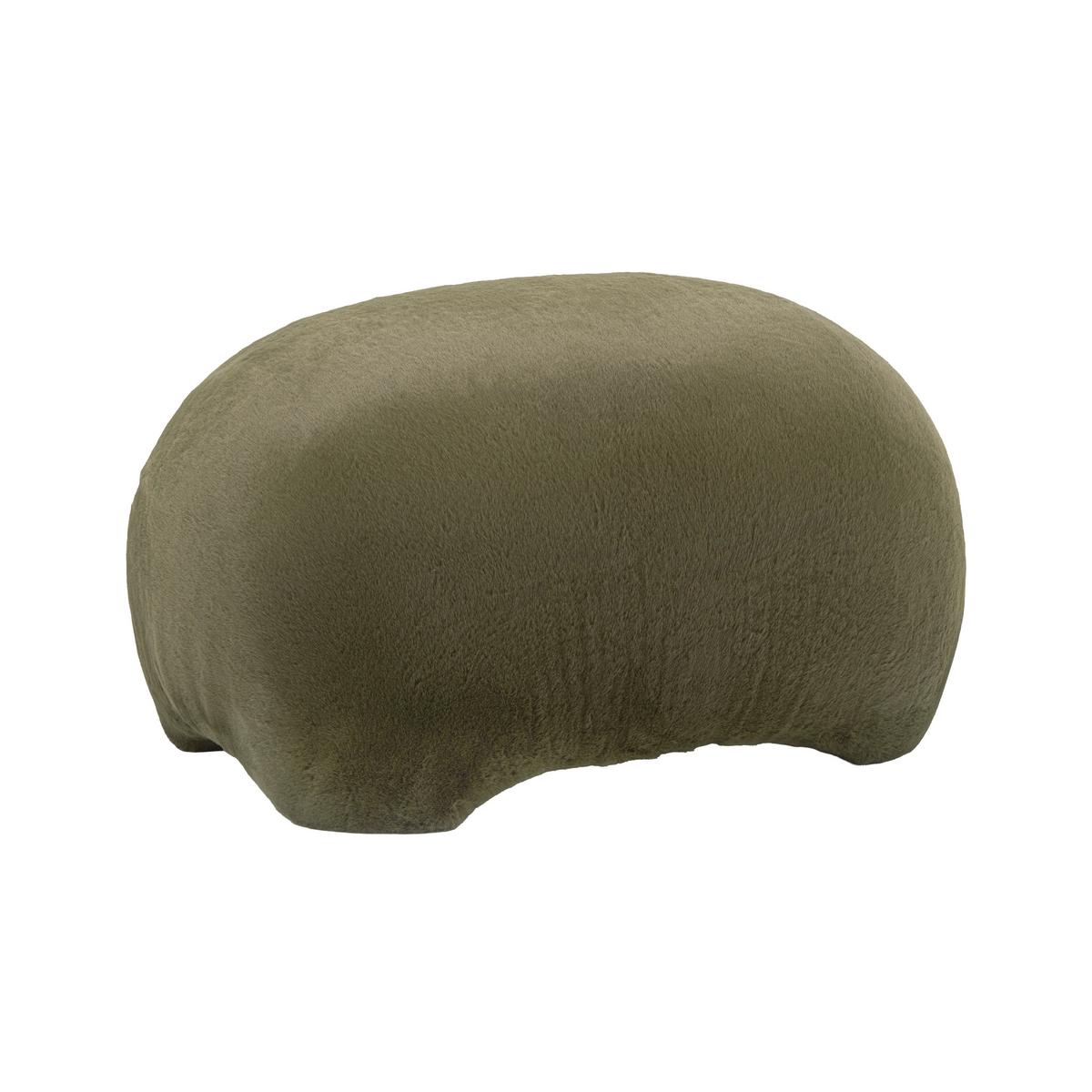 Štýlová taburetka MARLA, zelená umelá kožušina - zelená, Modern, kompozitné drevo/textil (61,5/36,5/49cm) - Mömax