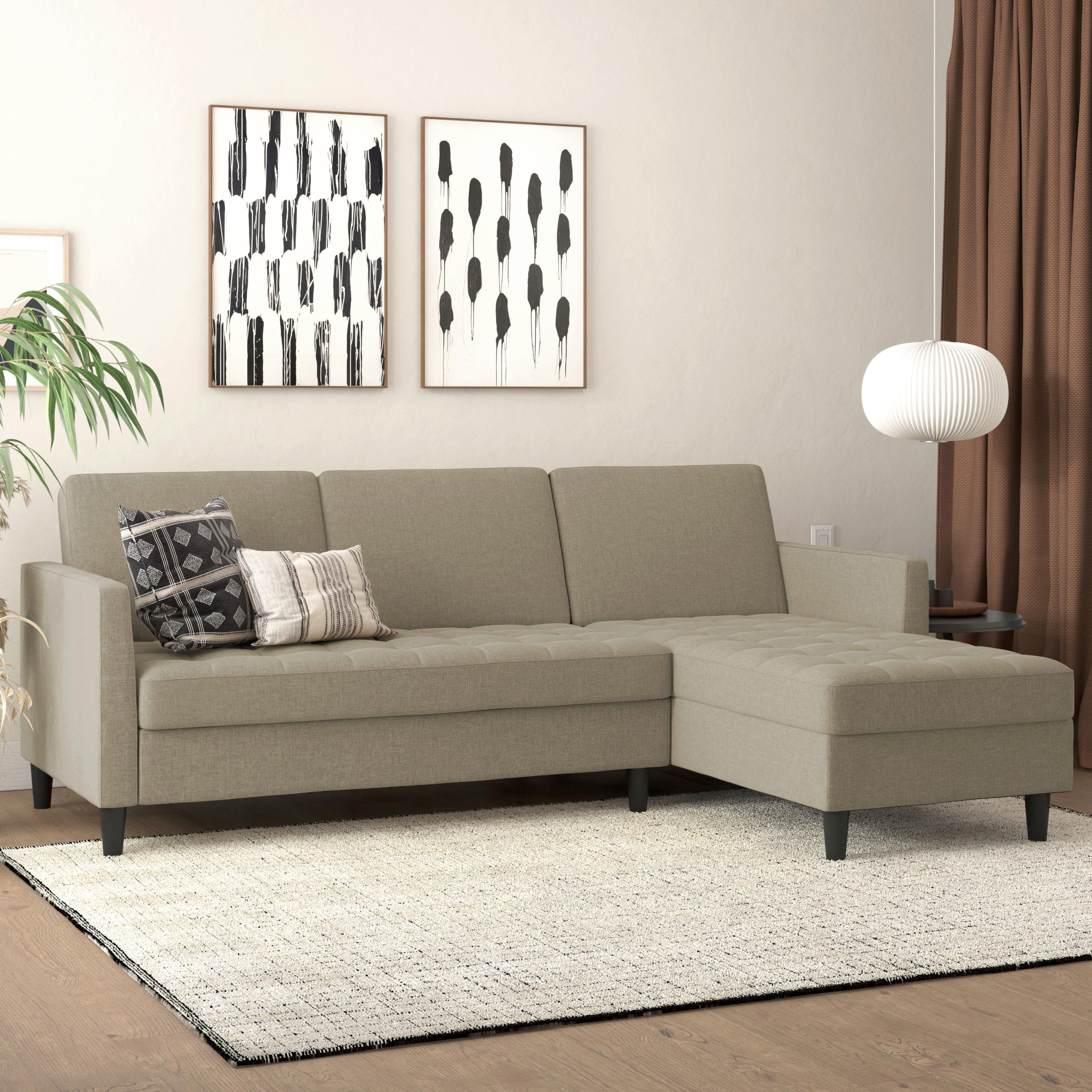 Ecksofa Palermo Cappuccino, mit Stauraum - Schwarz/Cappuccino, Basics, Textil (213/154cm) - Livetastic