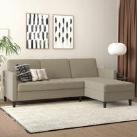 Ecksofa Palermo Cappuccino, mit Stauraum - Schwarz/Cappuccino, Basics, Textil (213/154cm) - Livetastic
