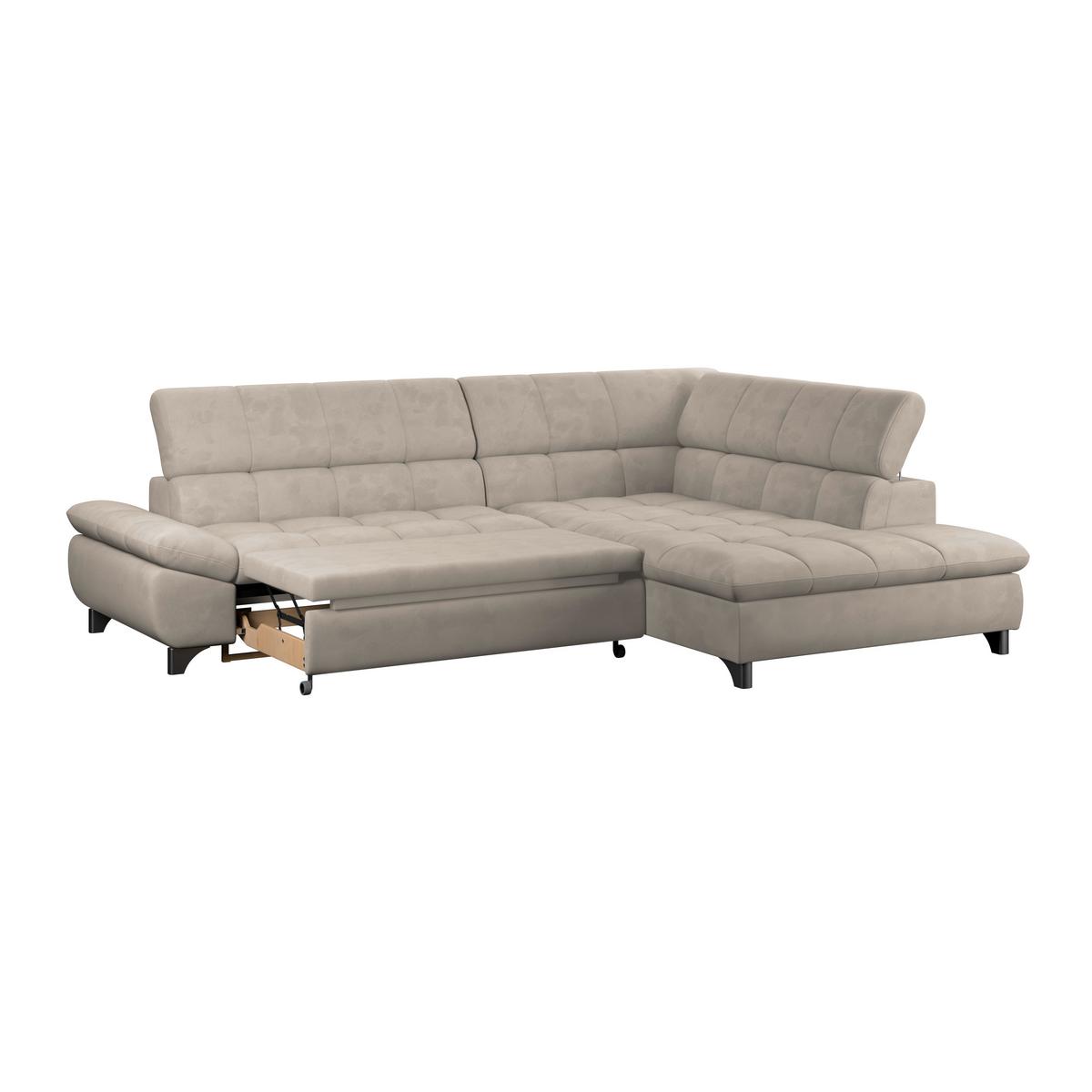 Ecksofa Gemini Naturfarben, B: 312cm - Chromfarben/Naturfarben, KONVENTIONELL, Textil (312/234cm)