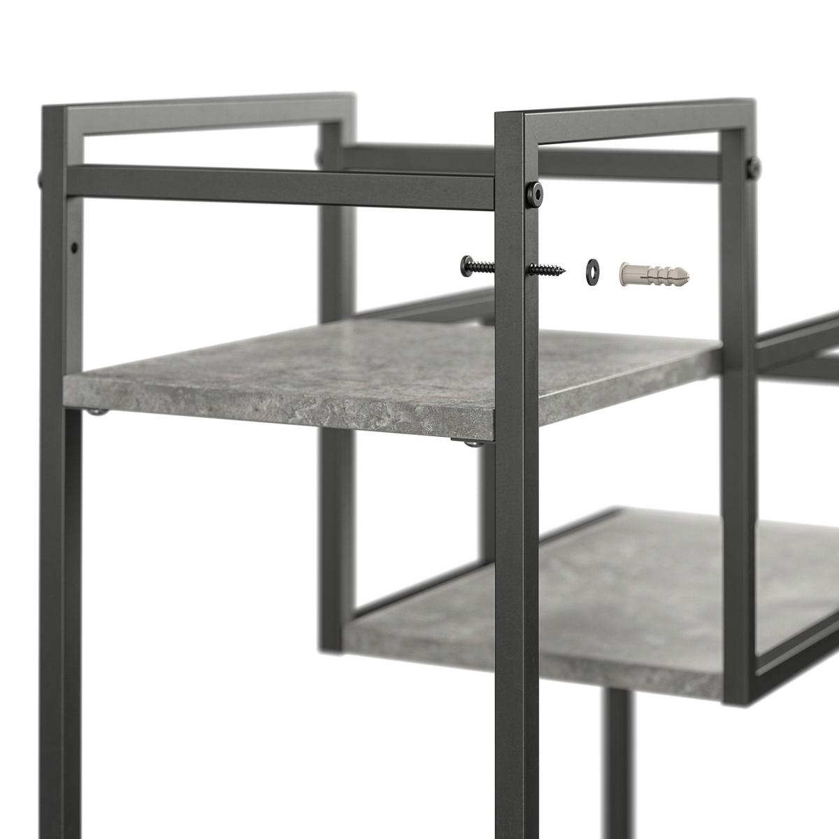 Blumenständer Weston Grau, Schwarz B: 58cm - Schwarz/Grau, Design, Holzwerkstoff/Metall (58/58/23cm) - MID.YOU
