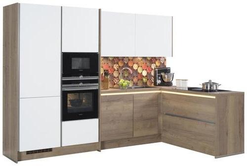 Sarokkonyha Las Vegas/singapur - Tölgyfa/Fehér, modern, Faalapú anyag (307,2/186,6cm)