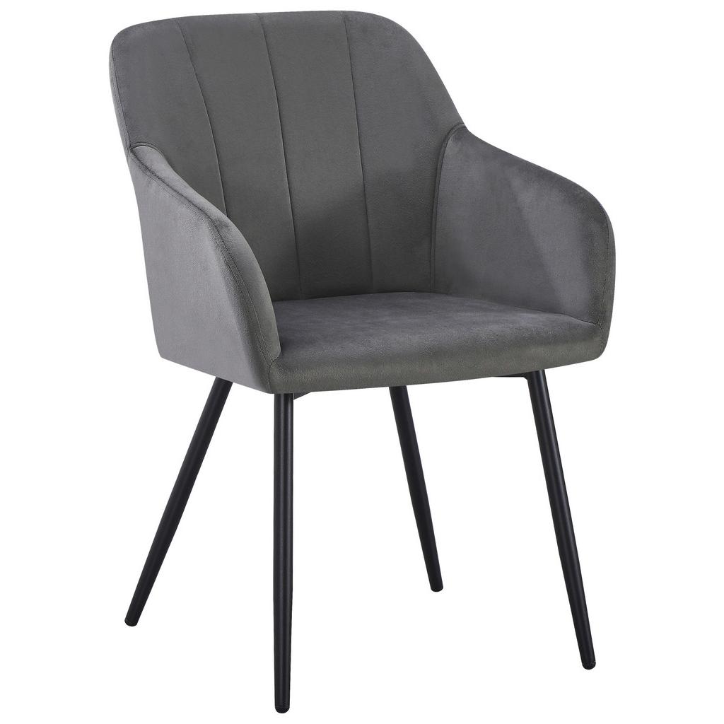 Armlehnstuhl Jenke Samt Anthrazit, B: 56 Cm