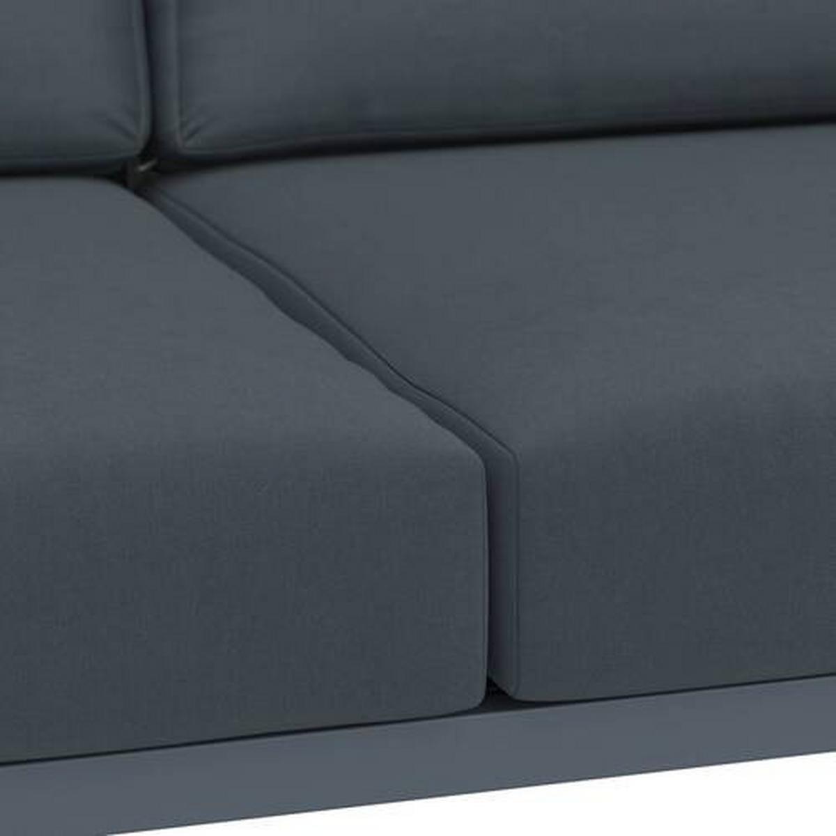 Loungegarnitur Prag - Dunkelgrau/Schwarz, MODERN, Glas/Textil - Beldano