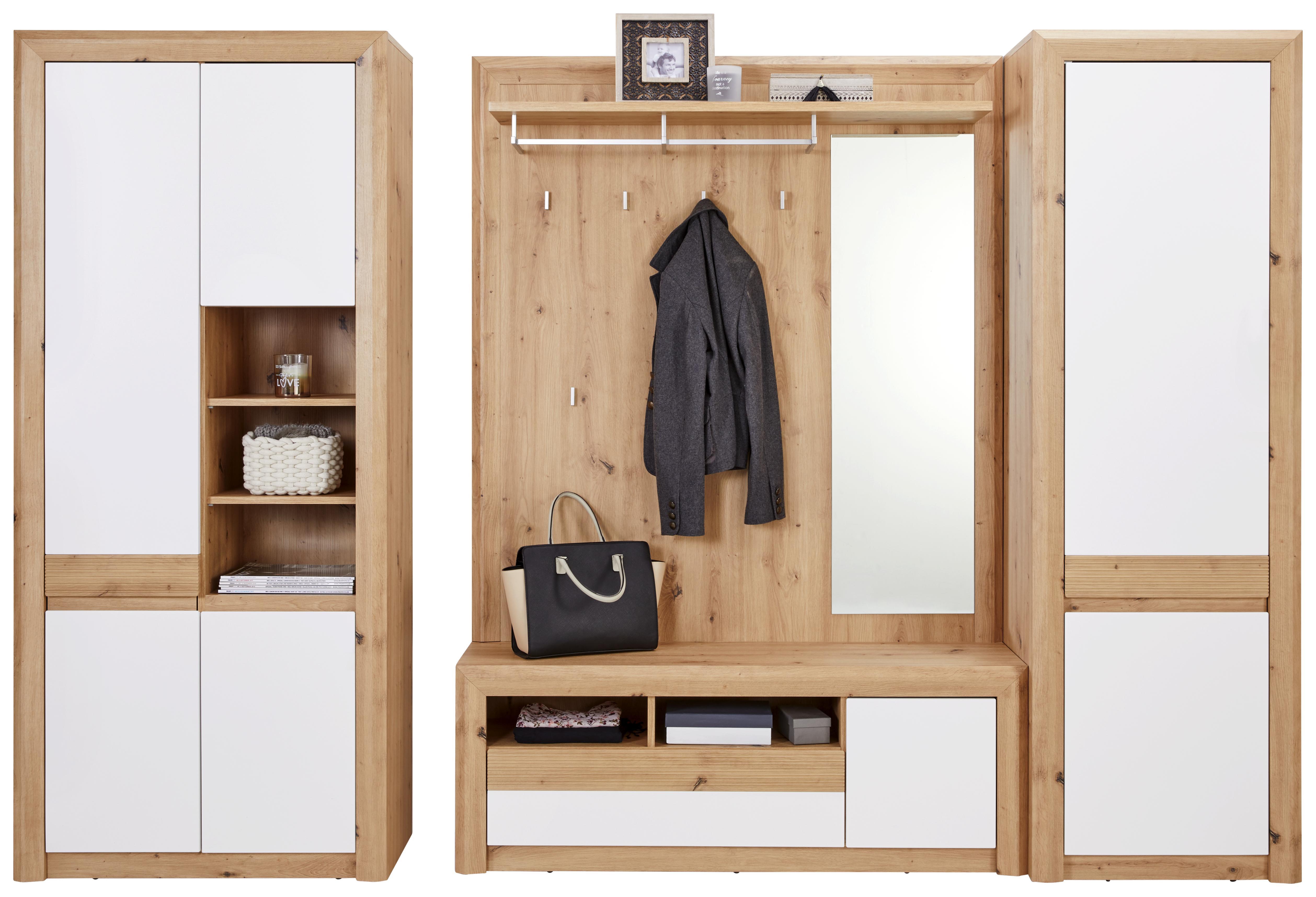 Garderobenkombination Kashmir New 4 - Eichefarben/Weiß, MODERN, Holzwerkstoff (274/192/41cm) - James Wood