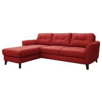 Ecksofa Nordic Rot S: 238x168 cm - Buchefarben/Rot, Design, Leder/Textil (238/168cm) - Livetastic