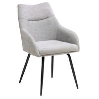 Armlehnstuhl Dali Grau/Schwarz B: 60 cm - Schwarz/Grau, Basics, Textil/Metall (60/86/55cm) - Livetastic